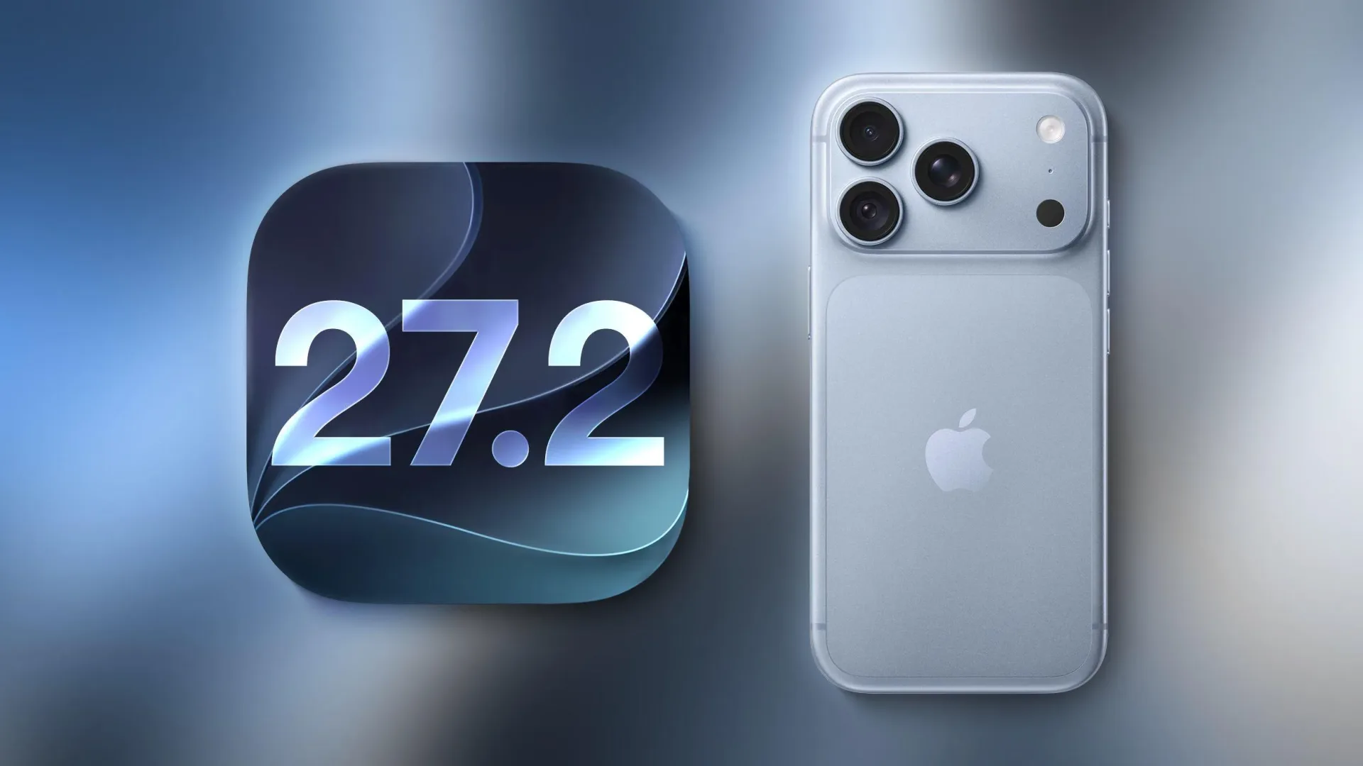 iOS 27.2 güncellemesini temsil eden simge ve Apple iPhone