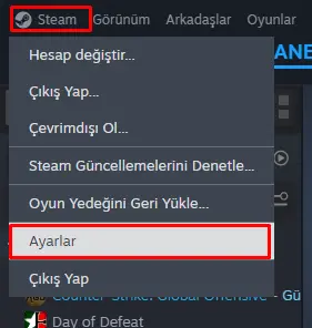 Steam ayarlar
