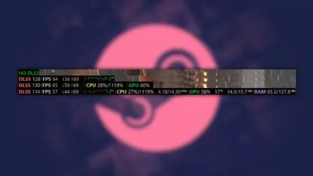Valve Steam Performans İzleyicisi arayüzü