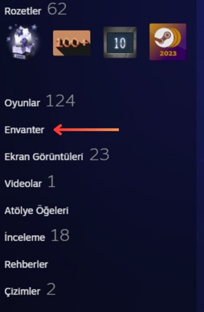 Steam envanterinizi açın