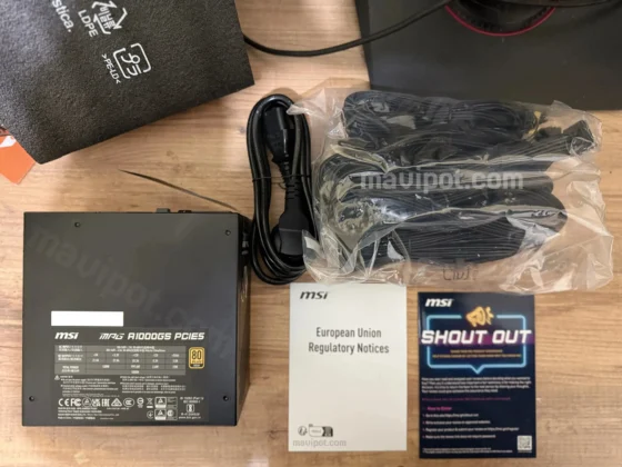 MSI MPG A1000GS Kutu içeriği
